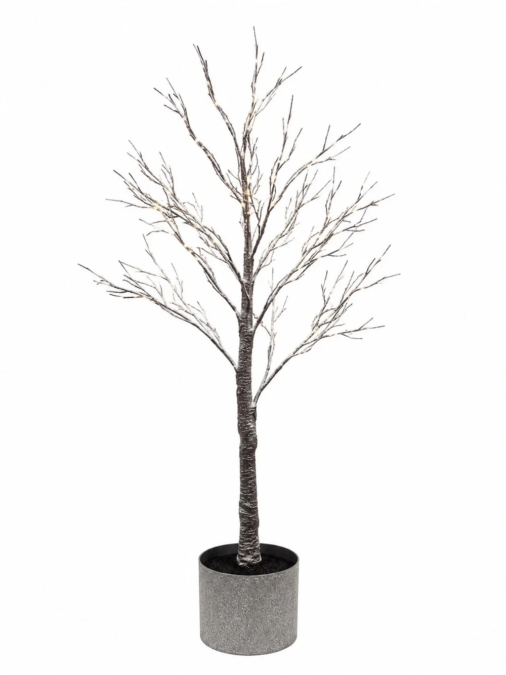 white birch Brown Birch Branch LED Tree with Planter
